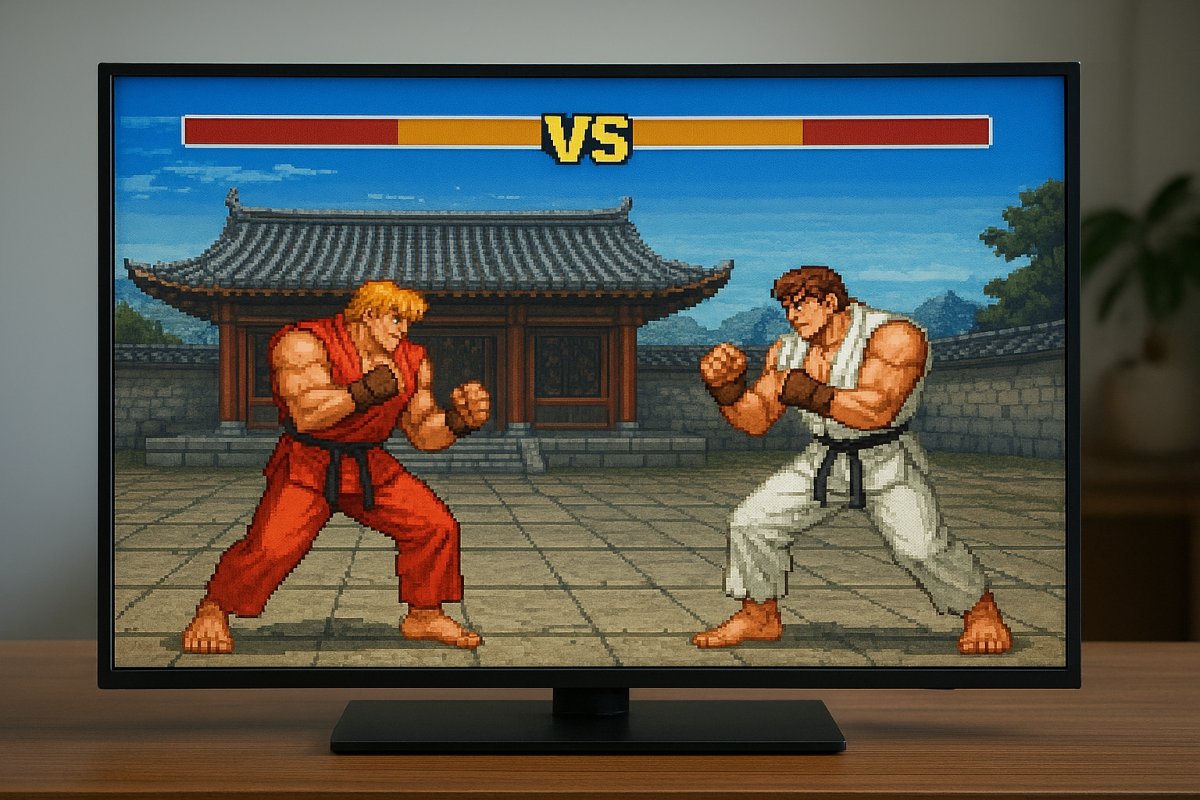Cena de Tekken 5 em demonstração no PlayStation 2