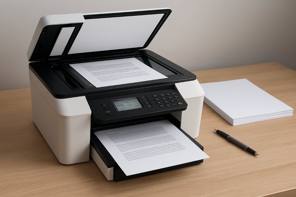 Impressora multifuncional com scanner e funções extras
