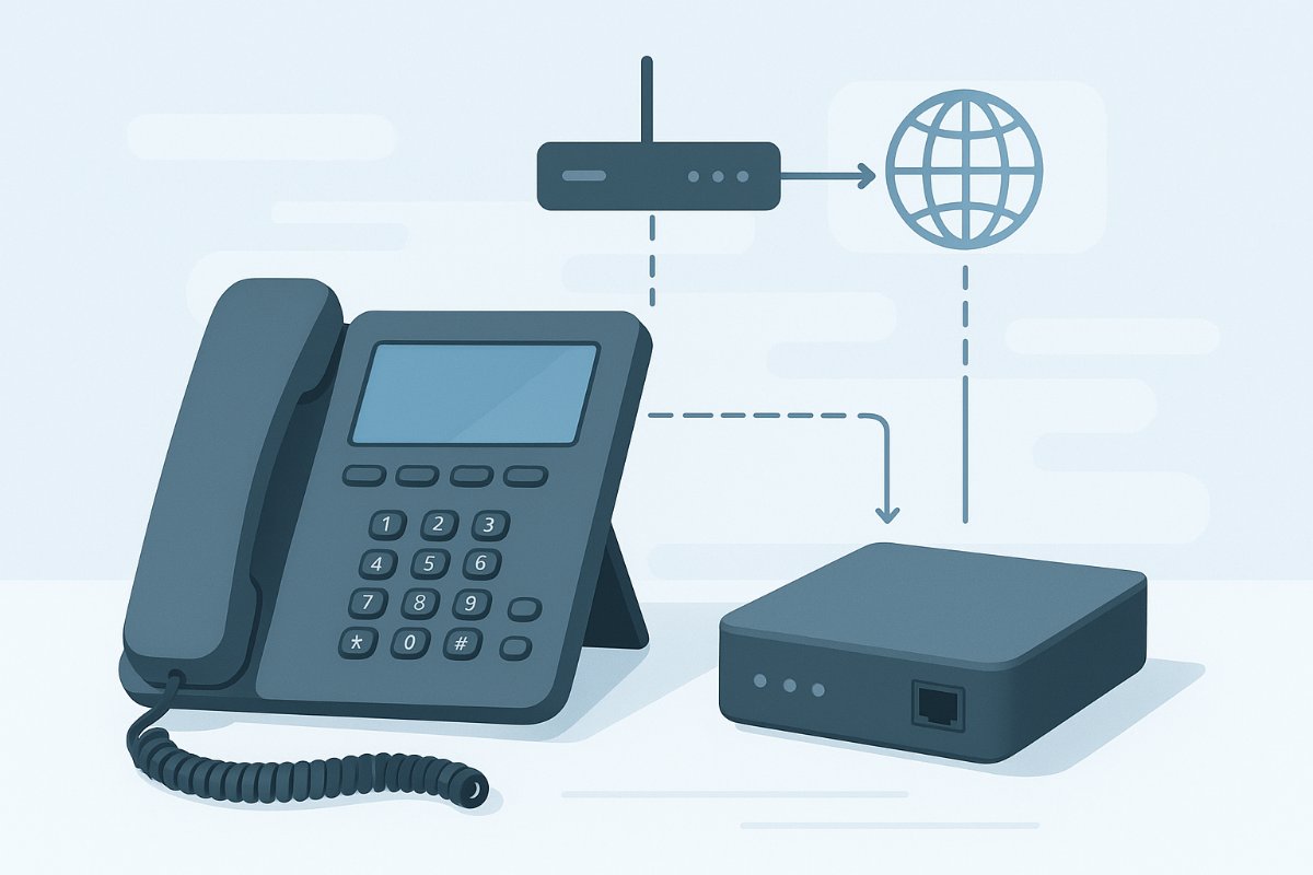 O que são e como funcionam ATAs, telefones IP e uma rede IP de telefonia