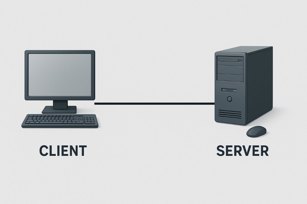 Diagrama mostrando servidor e cliente no VNC