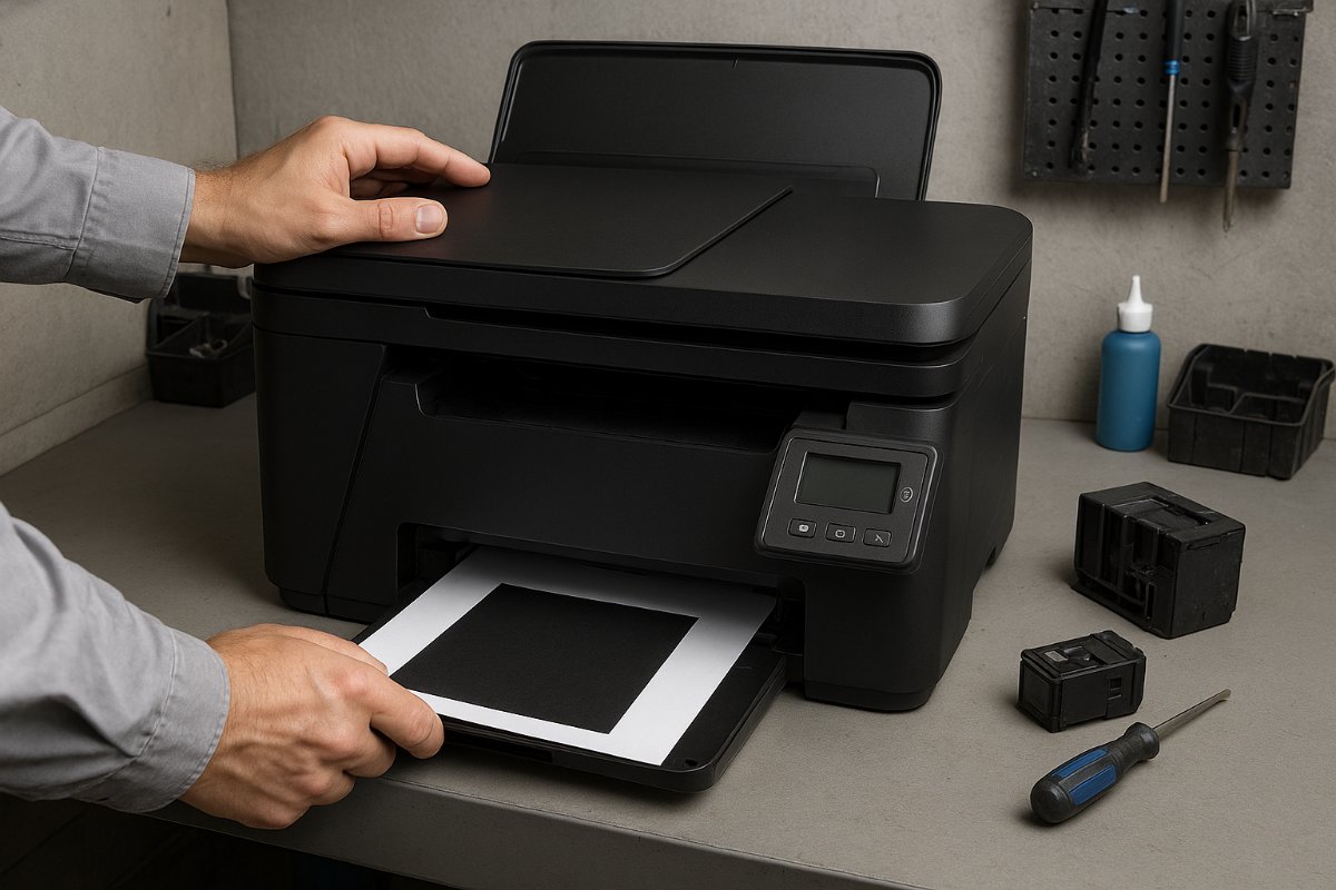 HP M1132 imprimindo tudo preto: como resolver