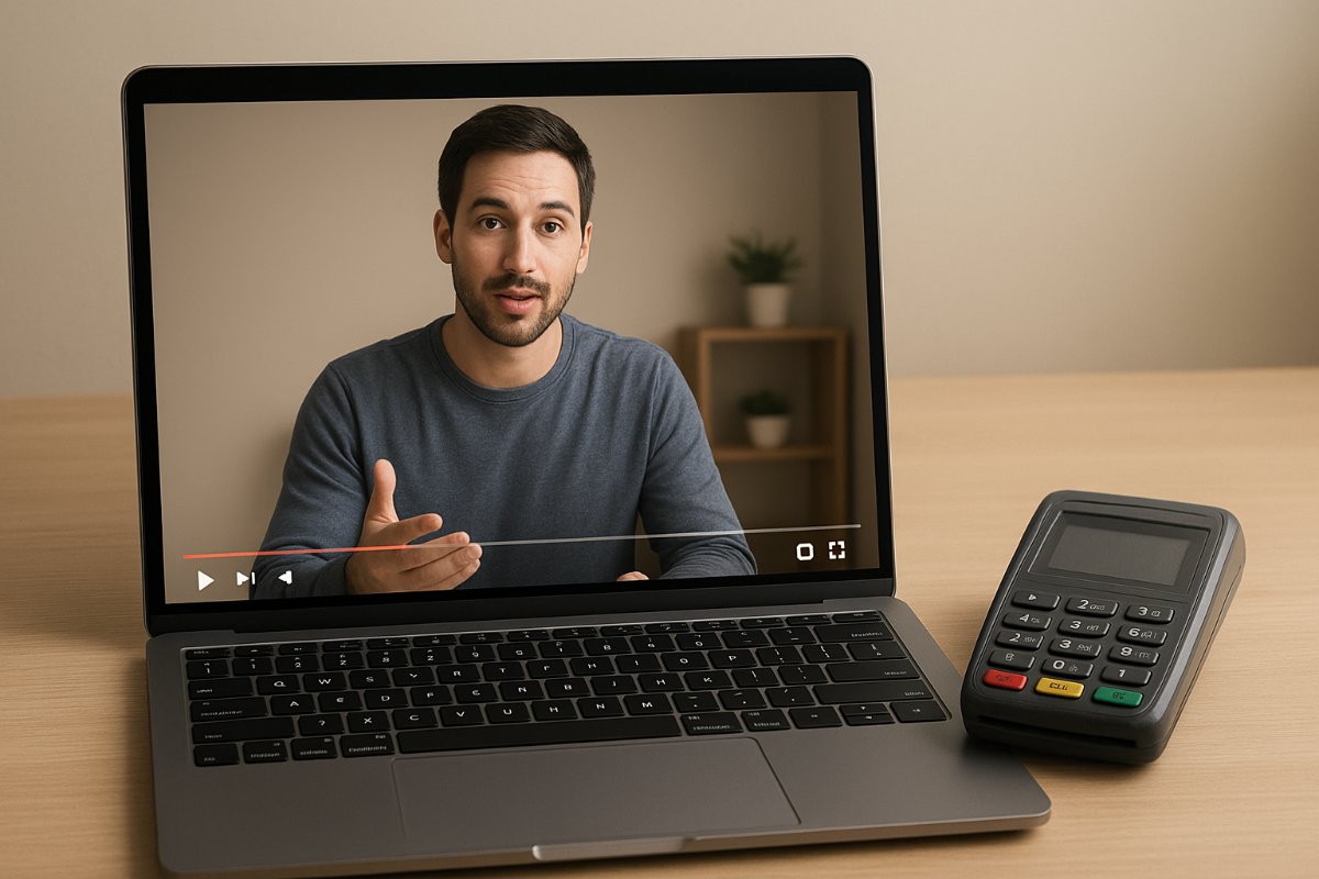 Tela com vídeo tutorial sobre ativação da Moderninha Pro