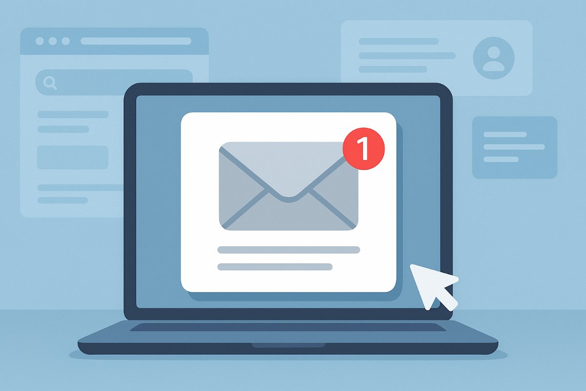 Notificação de nova postagem enviada por e-mail.