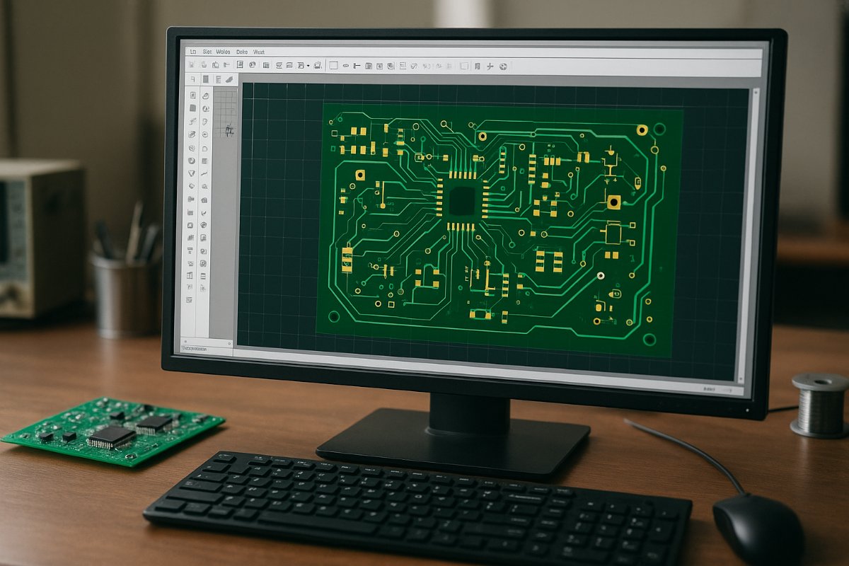 Layout de placa de circuito impresso no software