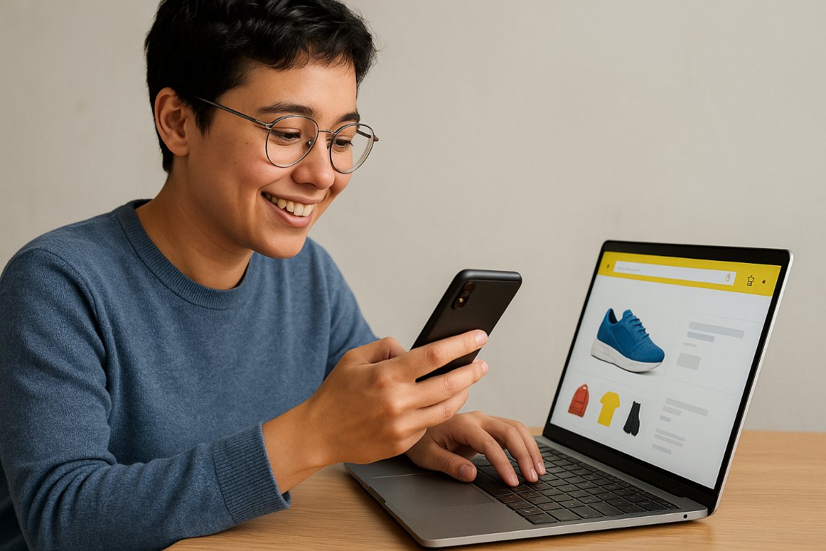 Pessoa comprando online em um marketplace