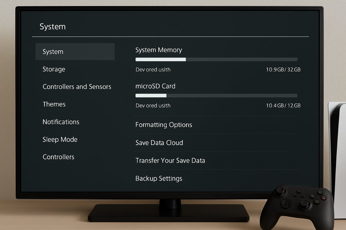 PlayStation 2 com cartão de memória e menu de sistema